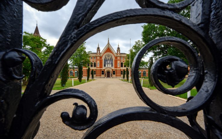 Dulwich College in London, UK seen through a gate stock photo